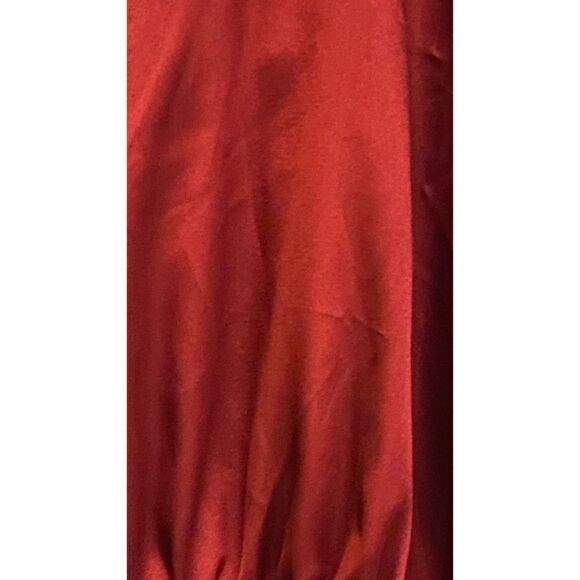Burgundy Satin Adjustable Cross Straps Cinched Romper Women's Sz Medium - Picture 12 of 14